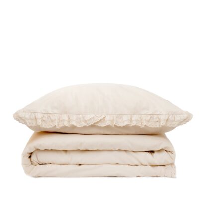 Bedding | MOISES | cotton beige with lace PREMIUM | 160x200 cm | SS23 843728