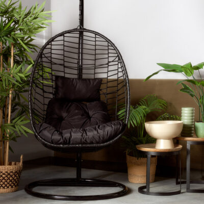 Swing | SOLEI | black with black cushion | 95x95x195 cm | ALL 848211