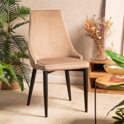 Стул | LOUIS RIBBON | велюр бежевый | 44x59x88 см | ALL 848907