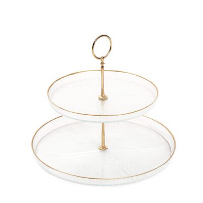 Platter | MONZE | two-tiered transparent | 21 cm, 28 cm | 862095