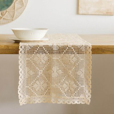 Runner | CROCHET | crochet beige | 40x160 cm | 887272