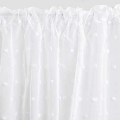Штора занавеска | BELMONTE | с декоративными помпонами белая | 140X250CM | 742422