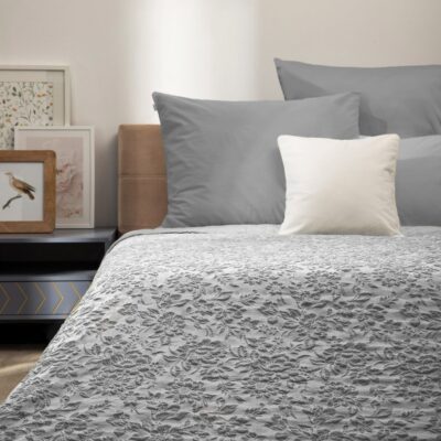 Drapējums | CLARO | žakarda ziedu raksts pelēks | 200x220 cm | 745621