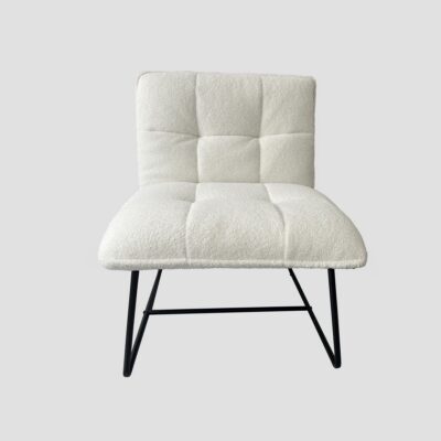 Armchair | NELOX | in fabric TEDDY BOUCLE ecru | 63x69x73 cm | 746338