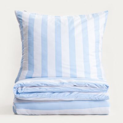 RAYAS | microfibre bedding in white and blue stripes | 160x200 + 2*70x80 cm | 769634