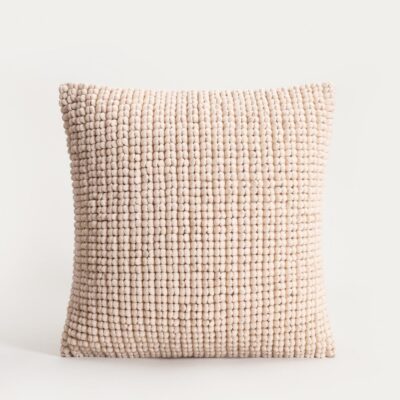 Aizsega uz spilvena | ASHA | ekru ar dekoratīvu cilpu pinumu | 45x45cm | 770678