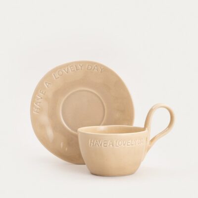 Cup with saucer | ISERNIA | beige | 0.2 l | 774522