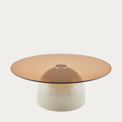 Coffee table | MESITA | white with glass top | 80x32 cm | 774973