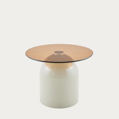 Coffee table | MESITA | white with glass top | 50x40 cm | 774980