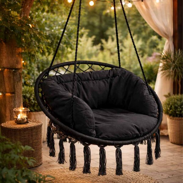 Hustawka-LUARO-fotel-bocianie-gniazdo-z-poduszka-czarne-80cm-150kg-184064 Hustawka-LUARO-fotel-bocianie-gniazdo-z-poduszka-czarne-80cm-150kg-184064