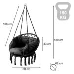 Hustawka-LUARO-fotel-bocianie-gniazdo-z-poduszka-czarne-80cm-150kg-184184
