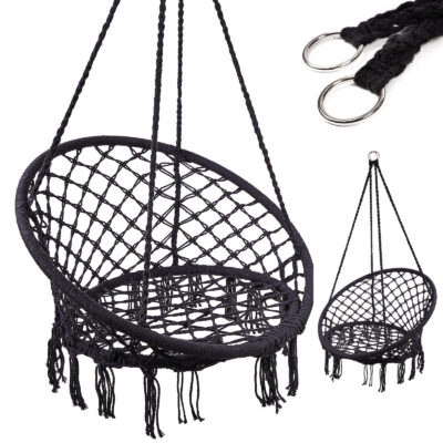 LUARO swing armchair stork's nest black 80cm 150kg