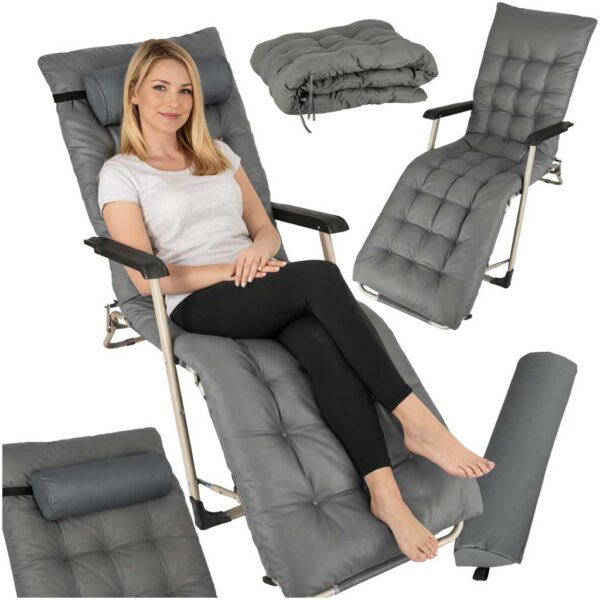 Lezak-ogrodowy-LUARO-fotel-skladany-turystyczny-z-poduszka-szary-182940 Lezak-ogrodowy-LUARO-fotel-skladany-turystyczny-z-poduszka-szary-182940