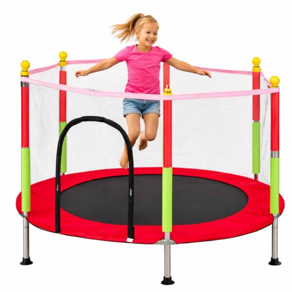 Trampolina-do-domu-ogrodu-dla-dzieci-siatka-pilki-140cm-55inch-czerwona-183852 Trampolina-do-domu-ogrodu-dla-dzieci-siatka-pilki-140cm-55inch-czerwona-183852