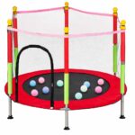 Trampolina-do-domu-ogrodu-dla-dzieci-siatka-pilki-140cm-55inch-czerwona-183855