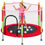 Trampolina-do-domu-ogrodu-dla-dzieci-siatka-pilki-140cm-55inch-czerwona-183856