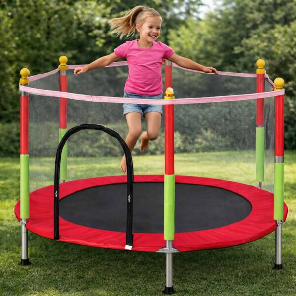 Trampolina-do-domu-ogrodu-dla-dzieci-siatka-pilki-140cm-55inch-czerwona-183857 Trampolina-do-domu-ogrodu-dla-dzieci-siatka-pilki-140cm-55inch-czerwona-183857