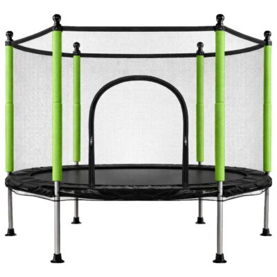 Trampolina-do-domu-ogrodu-dla-dzieci-siatka-pilki-140cm-55inch-zielona-182960
