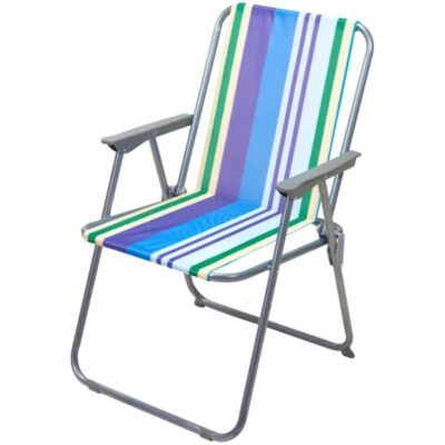 TOURIST CHAIR WITH ARMRESTS FOLDING BLUE STRIPES REDCLIFFS