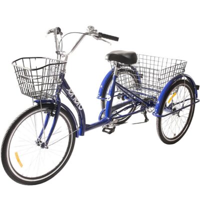 3 WHEEL BICYCLE 24 NAVY BLUE SHIMANO -7 GEAR LOWERED FRAME 1060965