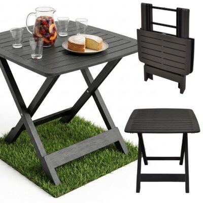 PLASTIC FOLDING GARDEN TABLE 72x79x70CM ANTHRACITE