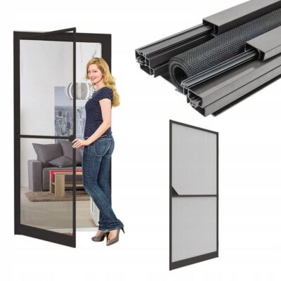 ALU DOOR MOSQUITO NET 100X215 ANTHRACITE BASIC PLUS