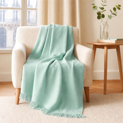 T Cotton blanket/BA746/150x200 j.turquoise