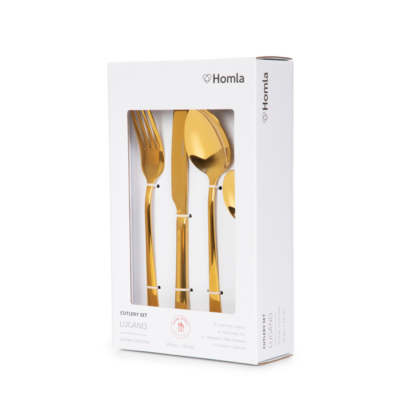 Набор столовых приборов | LUGANO | золото | 24 предмета | 854267