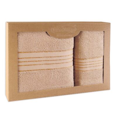 Полотенце D Хлопок 100% Tiwano Cappuccino (P) 50x90+70x140 кпл.