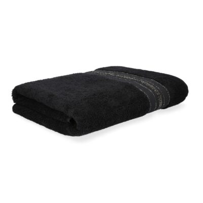Towel | DUKE | with lurex stripes black | 50x90 cm | 926079