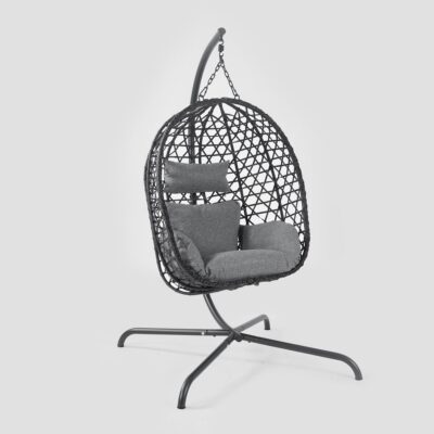 Swing | NIDO | Black with grey cushion | 104x106x184 cm | 743580