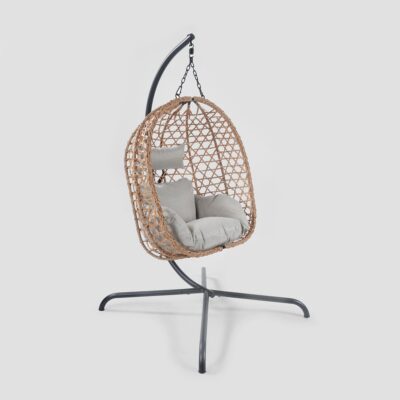 Swing | NIDO | Natural with beige cushion | 104x106x184 cm | 743597