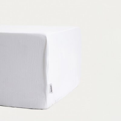 Prześcieradło | MAISY | z pranej mikrofibry białe | 140x200 cm | 771057
