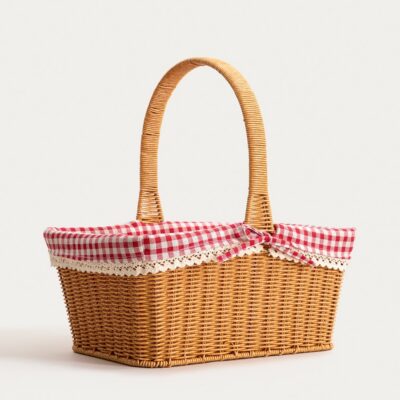Kosz | PERLOTTE | zakupowy w kratkę | 38x26 cm | 772320