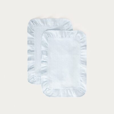 Настольные коврики | KALIRA | синие с декоративной текстурой и оборкой, комплект из 2 шт | 35x48 см | 775284