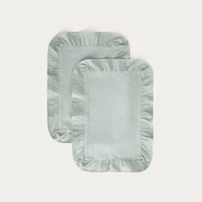 Коврики для стола KALLIOPE фисташкового цвета с декоративной оборкой, комплект из 2 шт. 35x48 см