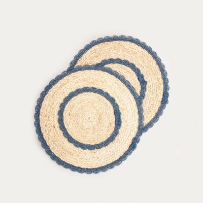 Настольные коврики | MAIZO | с темно-синим рисунком, комплект из 2 шт | 38 см | 775512