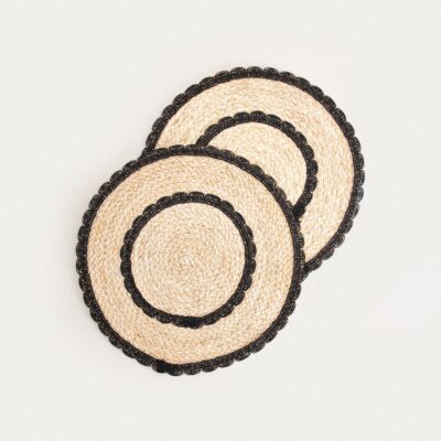 Настольные коврики | MAIZO | с черным рисунком, комплект из 2 шт | 38 см | 775529