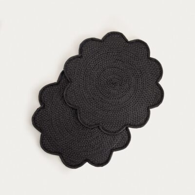 Настольные коврики TALA черные, комплект из 2 шт. 38 см