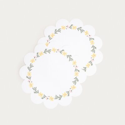 Настольные коврики | FLORIVA | экрю с декоративной вышивкой, комплект из 2 шт | 38 см | 775574