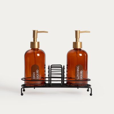 Zestaw dozowników | KIVANO | szklanych bursztynowych | 3 el. | 778094