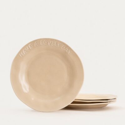 Набор бежевых десертных тарелок ISERNIA 4 шт