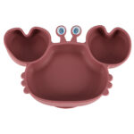 Naczynia-silikonowe-dla-dzieci-niemowlat-krab-zestaw-9-elementow-ciemny-roz-176347