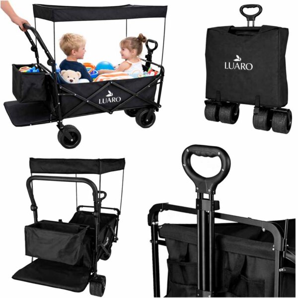 Wozek-transportowy-LUARO-plazowy-skladany-z-daszkiem-i-siatka-120l-czarny-184394 Wozek-transportowy-LUARO-plazowy-skladany-z-daszkiem-i-siatka-120l-czarny-184394