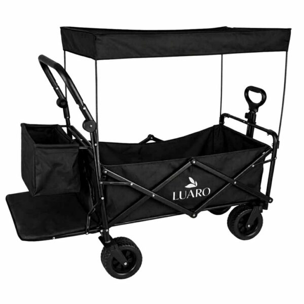 Wozek-transportowy-LUARO-plazowy-skladany-z-daszkiem-i-siatka-120l-czarny-184395 Wozek-transportowy-LUARO-plazowy-skladany-z-daszkiem-i-siatka-120l-czarny-184395