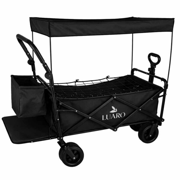 Wozek-transportowy-LUARO-plazowy-skladany-z-daszkiem-i-siatka-120l-czarny-184424 Wozek-transportowy-LUARO-plazowy-skladany-z-daszkiem-i-siatka-120l-czarny-184424