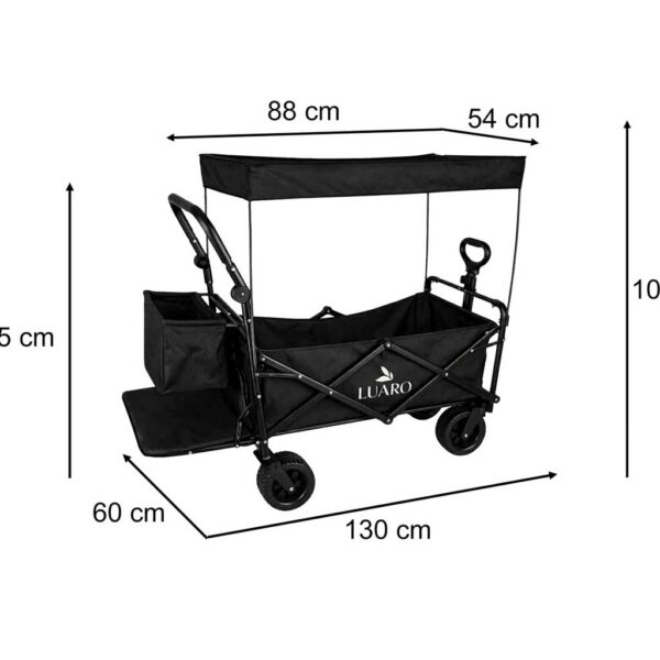 Wozek-transportowy-LUARO-plazowy-skladany-z-daszkiem-i-siatka-120l-czarny-184540 Wozek-transportowy-LUARO-plazowy-skladany-z-daszkiem-i-siatka-120l-czarny-184540