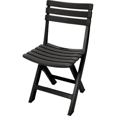 SET OF 4 PLASTIC FOLDING CATERING CHAIRS ANTHRACITE KOMODO