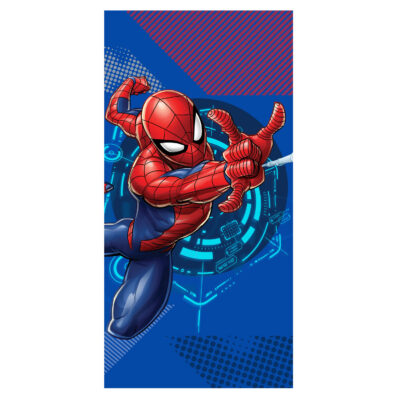 Cotton towel 70x140 Spiderman blue