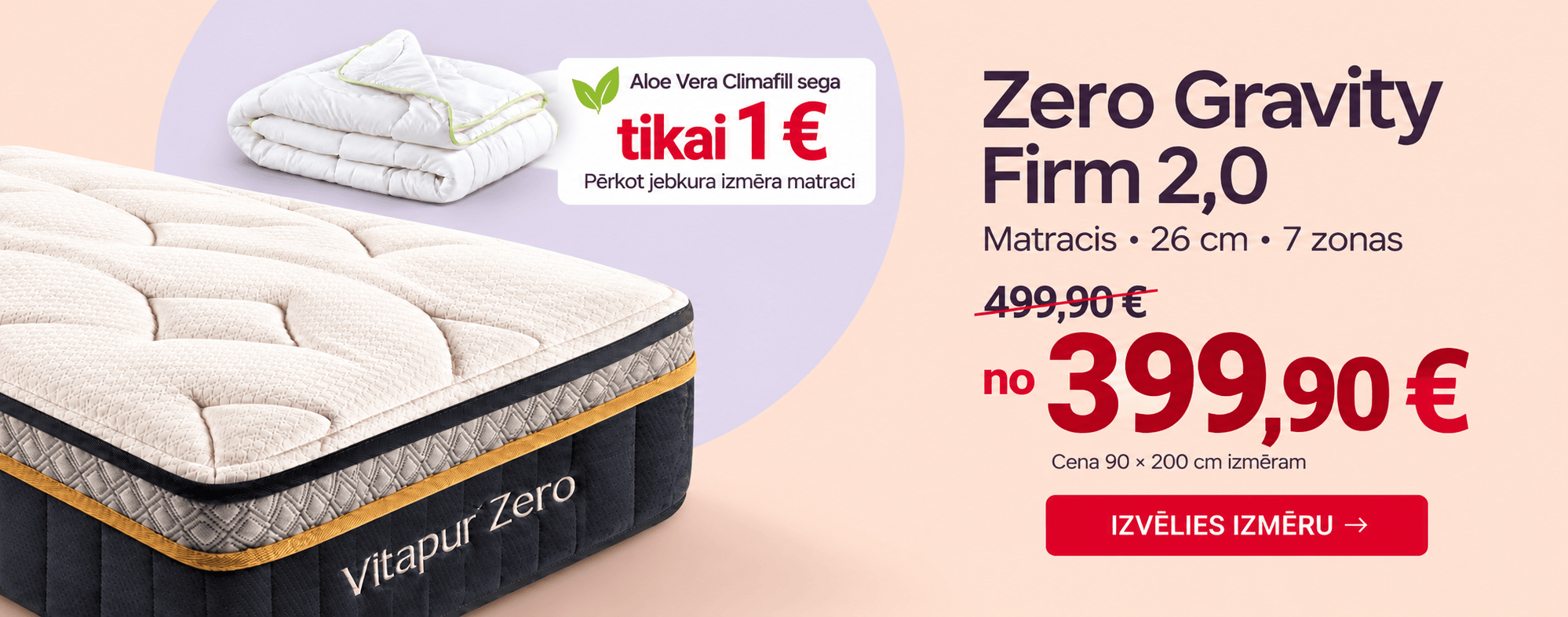 Matracis Zero Gravity Firm 2,0, 26 cm, 7 zonas - no 399,90 EUR